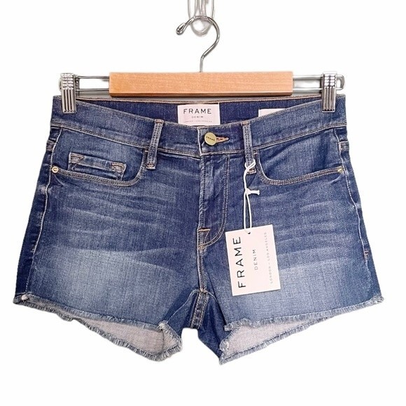 NWT Frame Denim Le Cutoff Jean Shorts Williams Distressed Wash Size 24 | 00 NEW - Picture 1 of 15